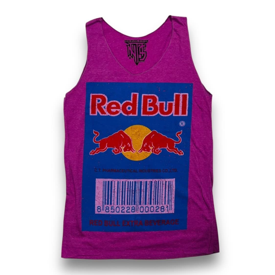 N M S 레드 불 바코드 y2k 빈티지 슬리브리스 상품이미지1