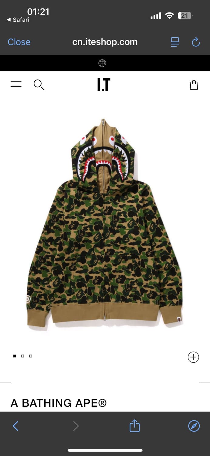 베이프 더블샤크 풀집 후드집업 녹계 2xl 상품이미지3