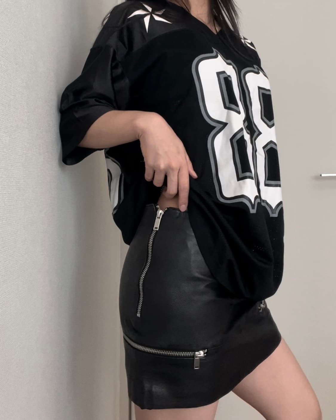 black leather zipper point SK 상품이미지2