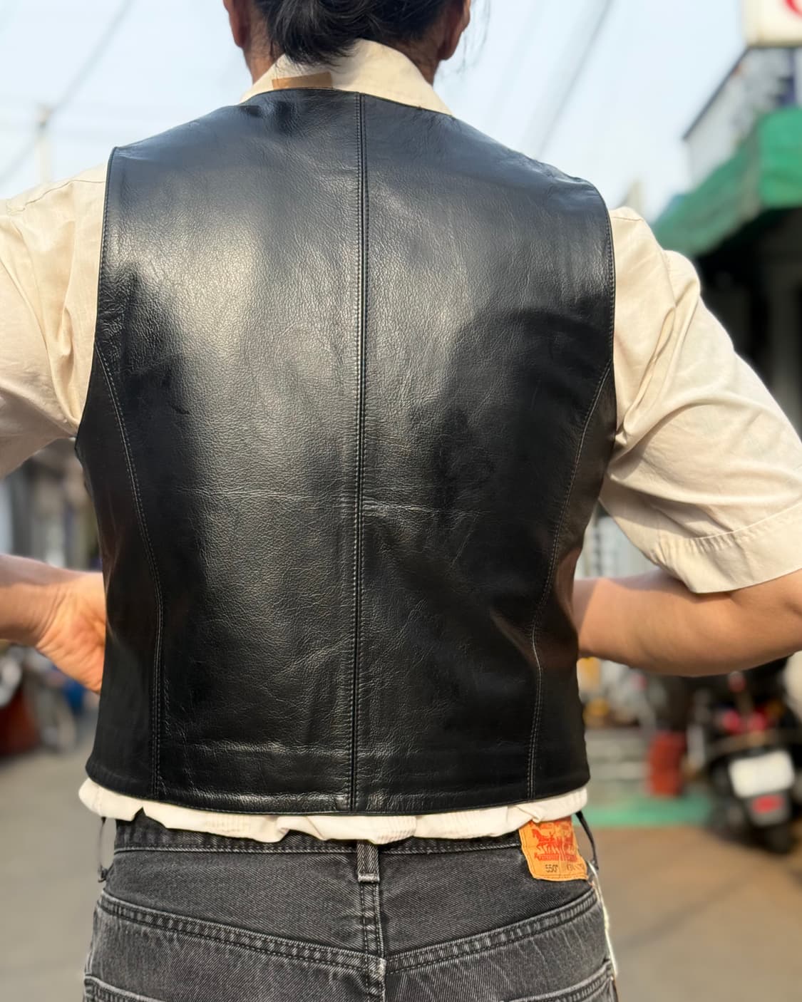 90-00‘s 아이웨이 카우하이드 베스트 XL 상품이미지8