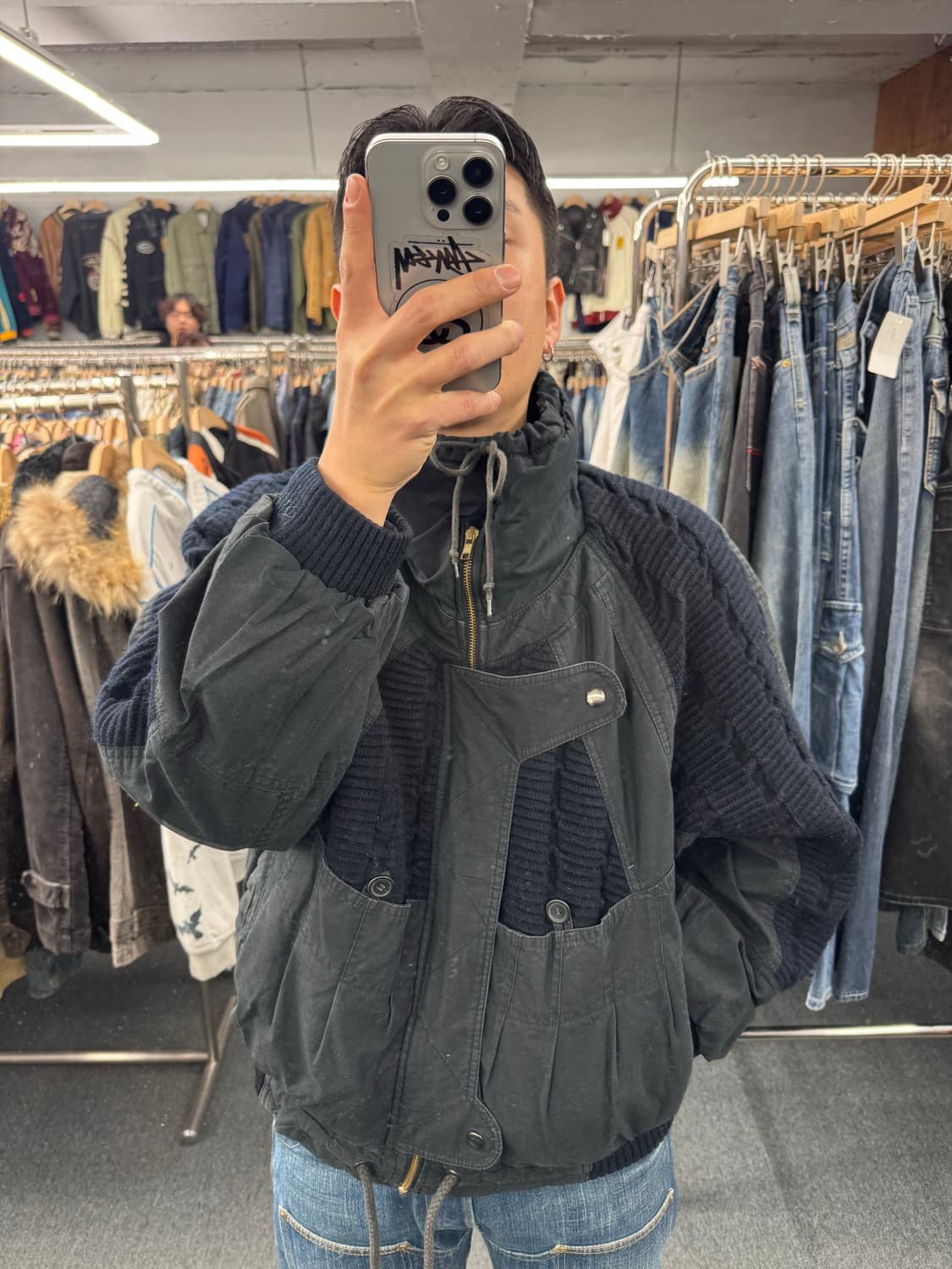 OS)Monte viso 빈티지 니트 봄버자켓 상품이미지1