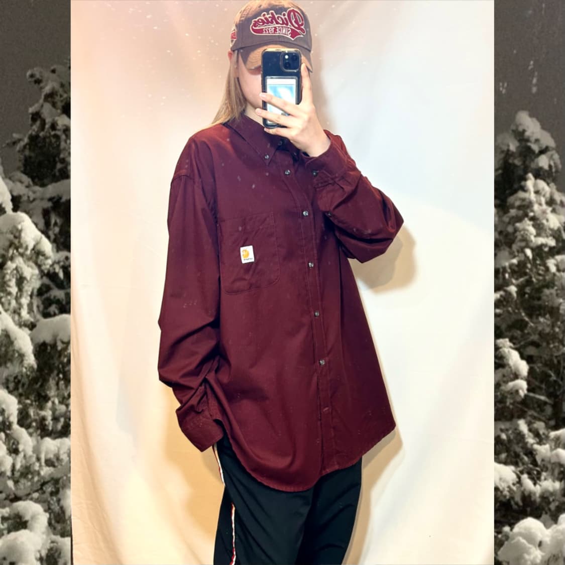칼하트 버건디 셔츠 상품이미지3