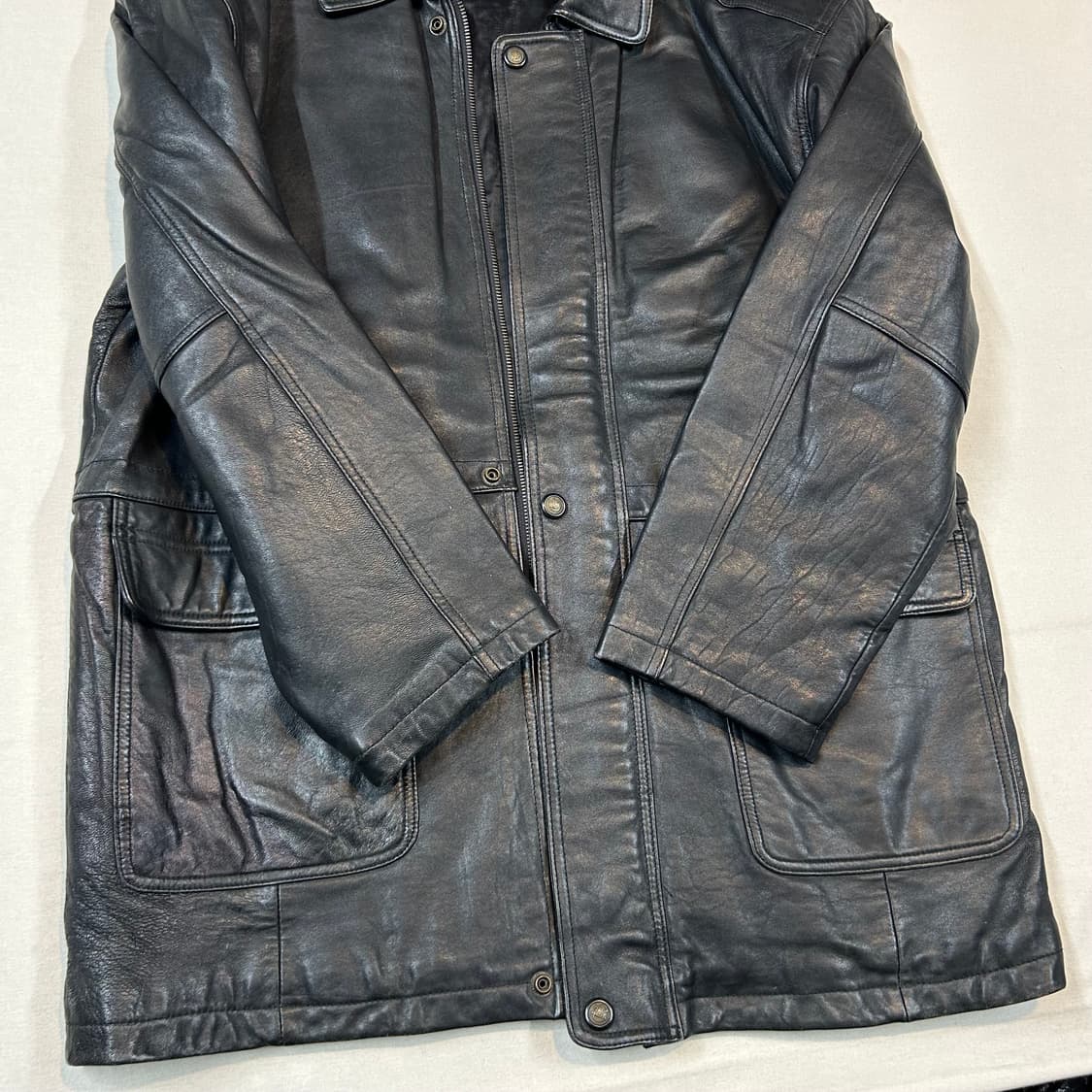 XL) GARBATO 빈티지 양가죽 램스킨 카코트 가죽 자켓 상품이미지4
