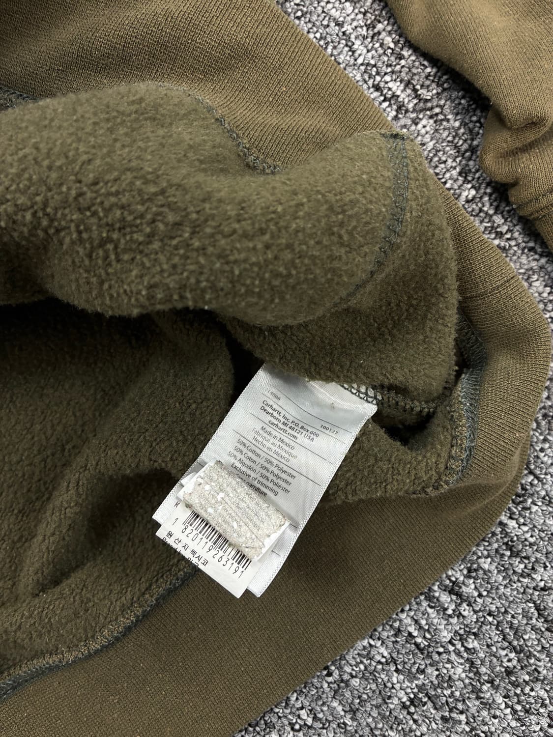 칼하트 올리브 그린 패치로고 후드티 L 상품이미지8
