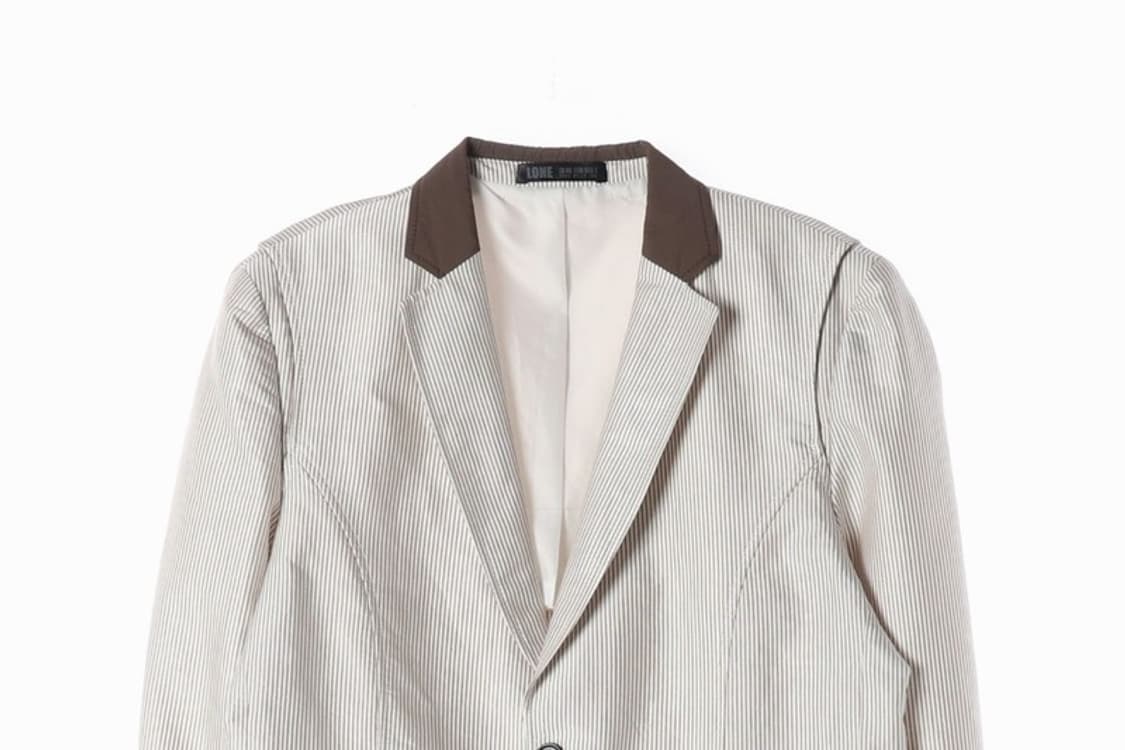LONE 브라운 배색 스트라이프 자켓 100 상품이미지3