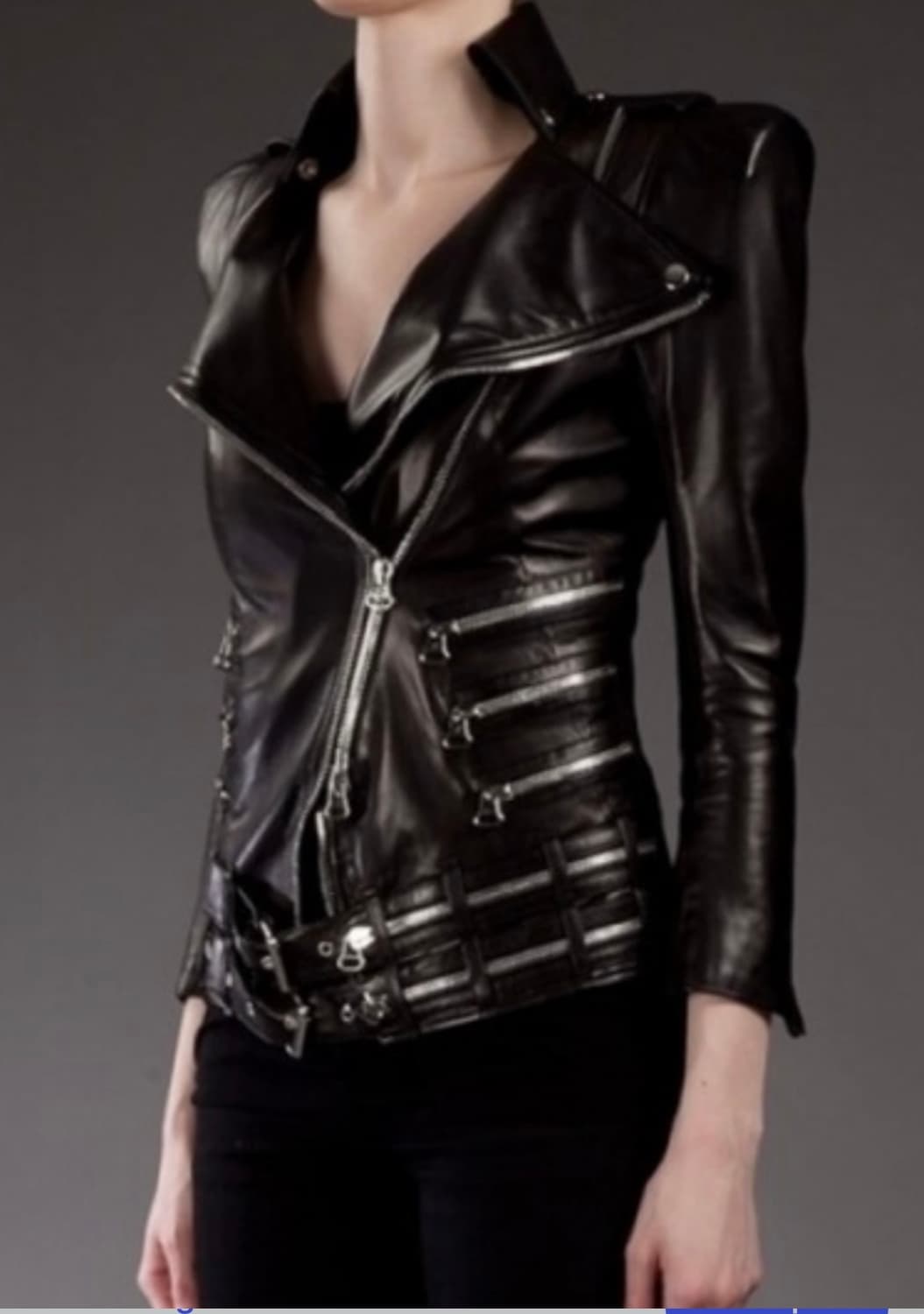 발망 AW09 데카르넹 더블 벨티드 레더 자켓 상품이미지4