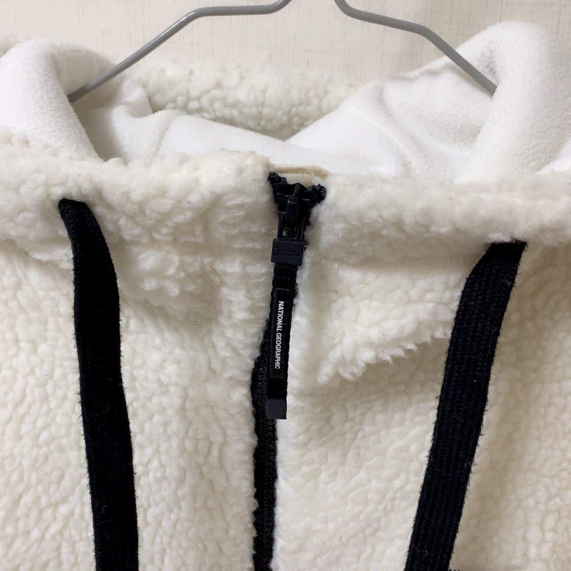 내셔널지오그래픽 남녀공용 코스토니 플리스 뽀글이 후리스 아이보리 후드집업 상품이미지3