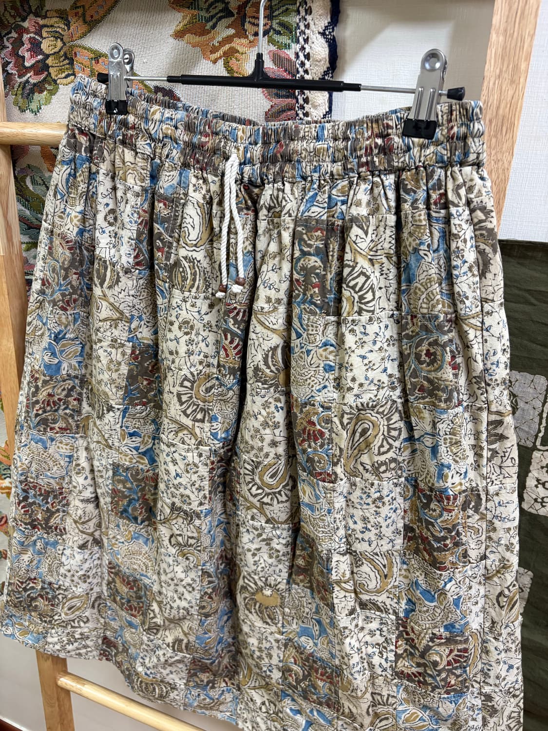 히피 에스닉 패치워크 미디 스커트 상품이미지2