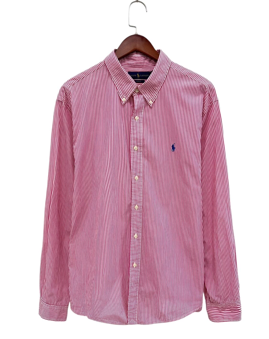 폴로 슬림핏 스트라이프 셔츠 핑크 (XXL)  상품이미지1