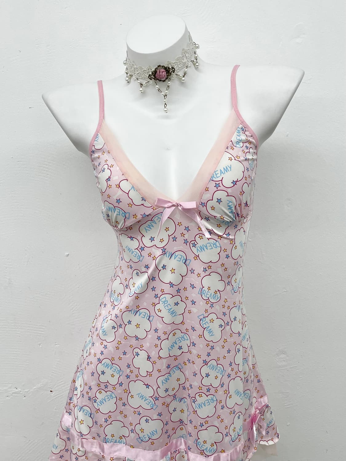 키치 패턴 프릴 슬립 상품이미지2