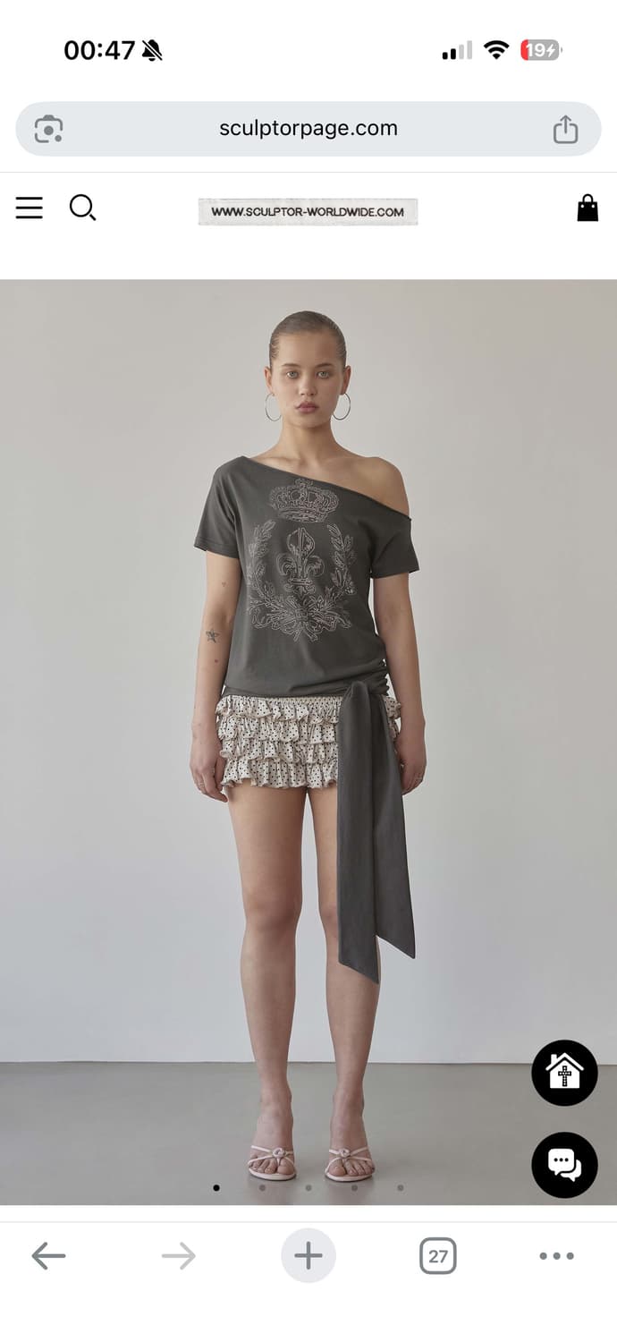 스컬프터 Chateau Shithole Tie Tee Charcoal 상품이미지1
