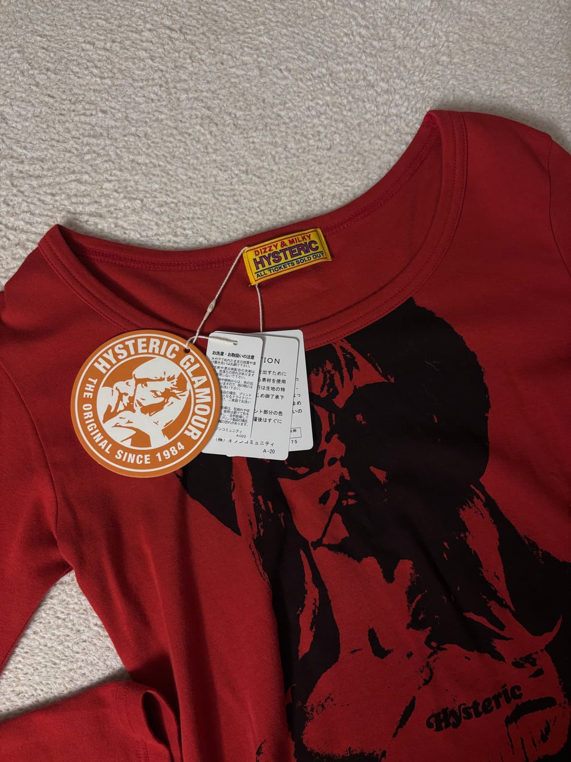 히스테릭글래머 smoke on the water 롱슬리브 레드 상품이미지3