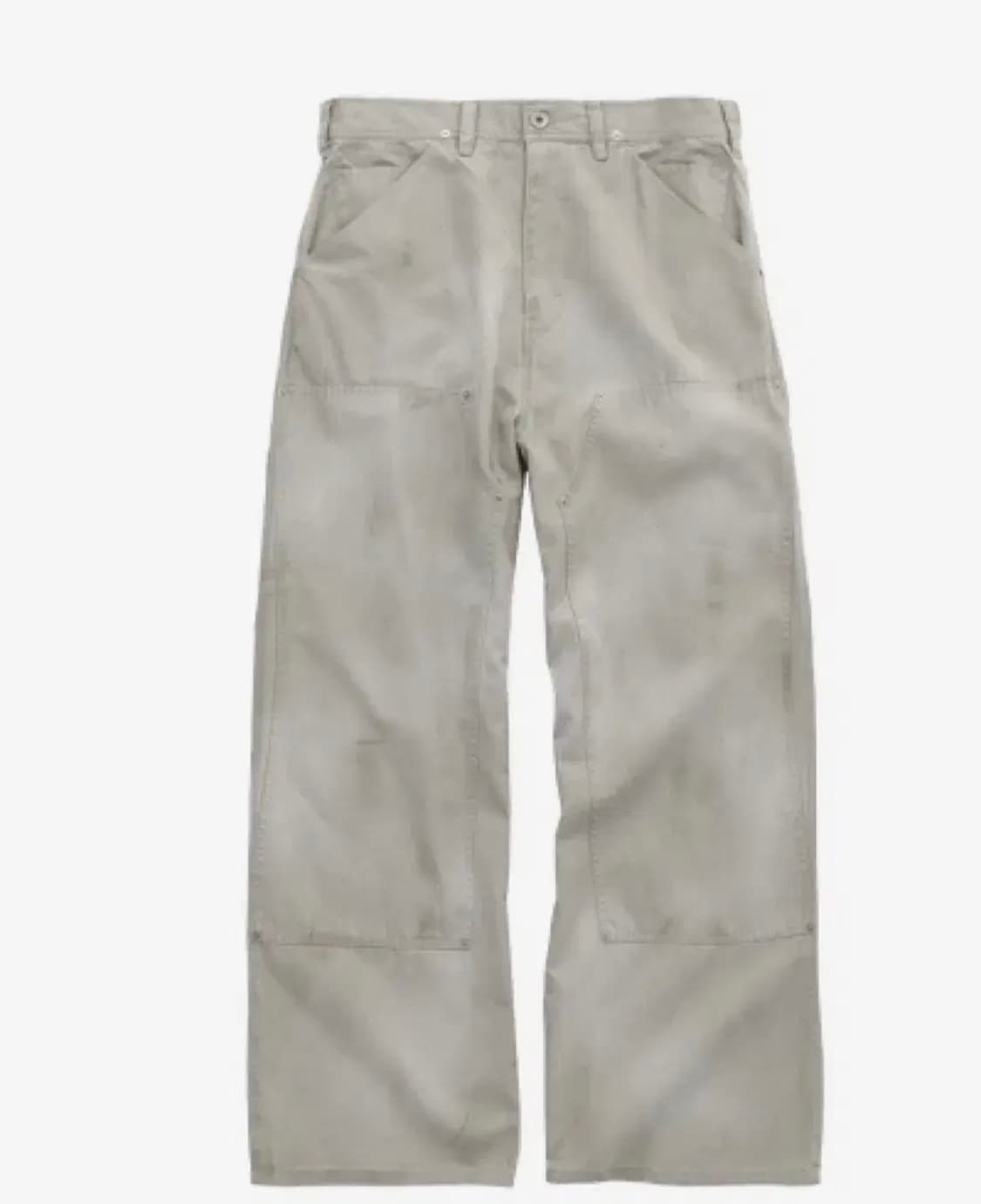 3 폴리테루 하드 워시드 더블니 팬츠 라이트 그레이 상품이미지1