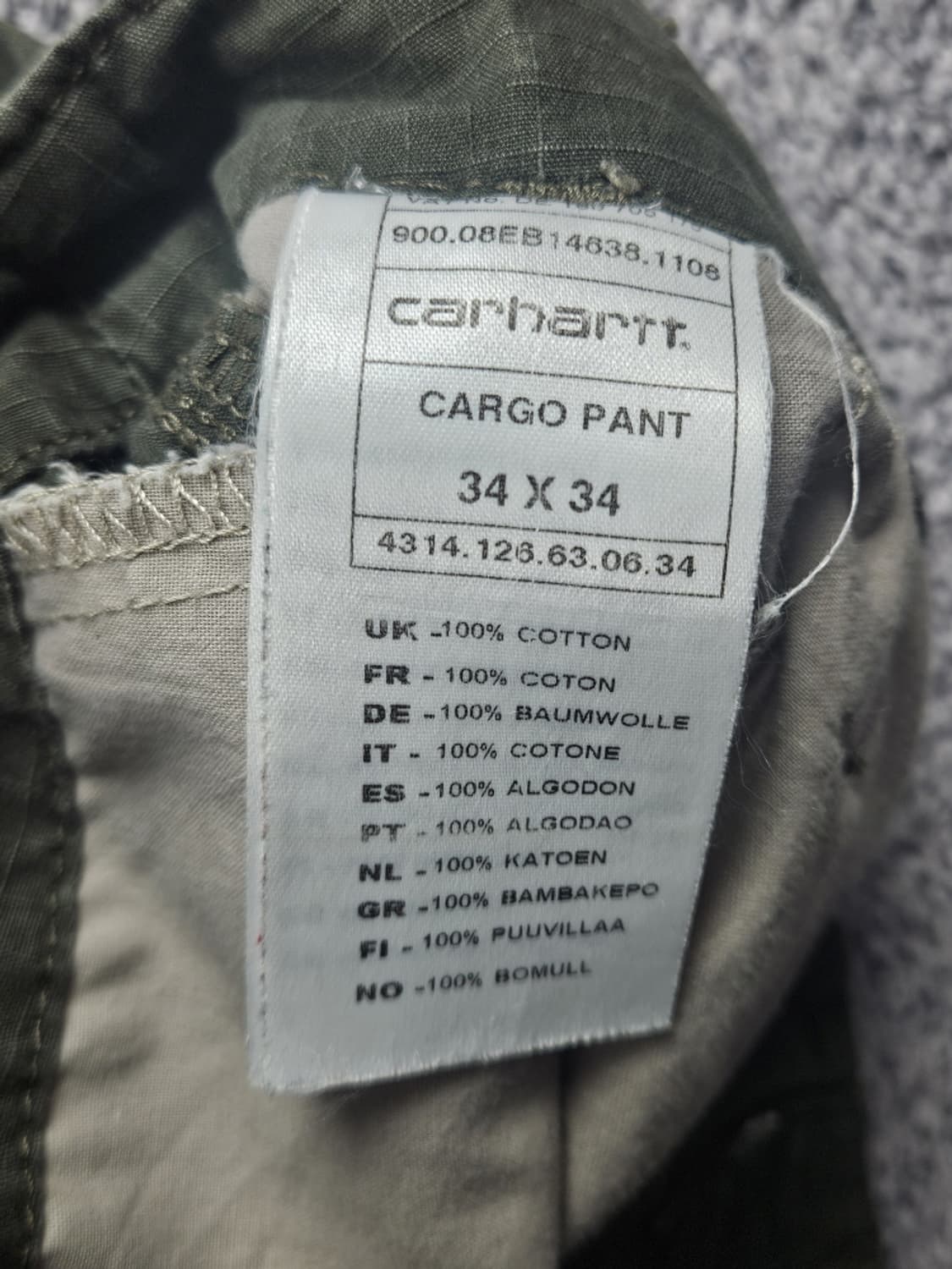 칼하트 립스탑 카고 포켓 워크 팬츠 ( 34X34 ) / 10611 상품이미지7