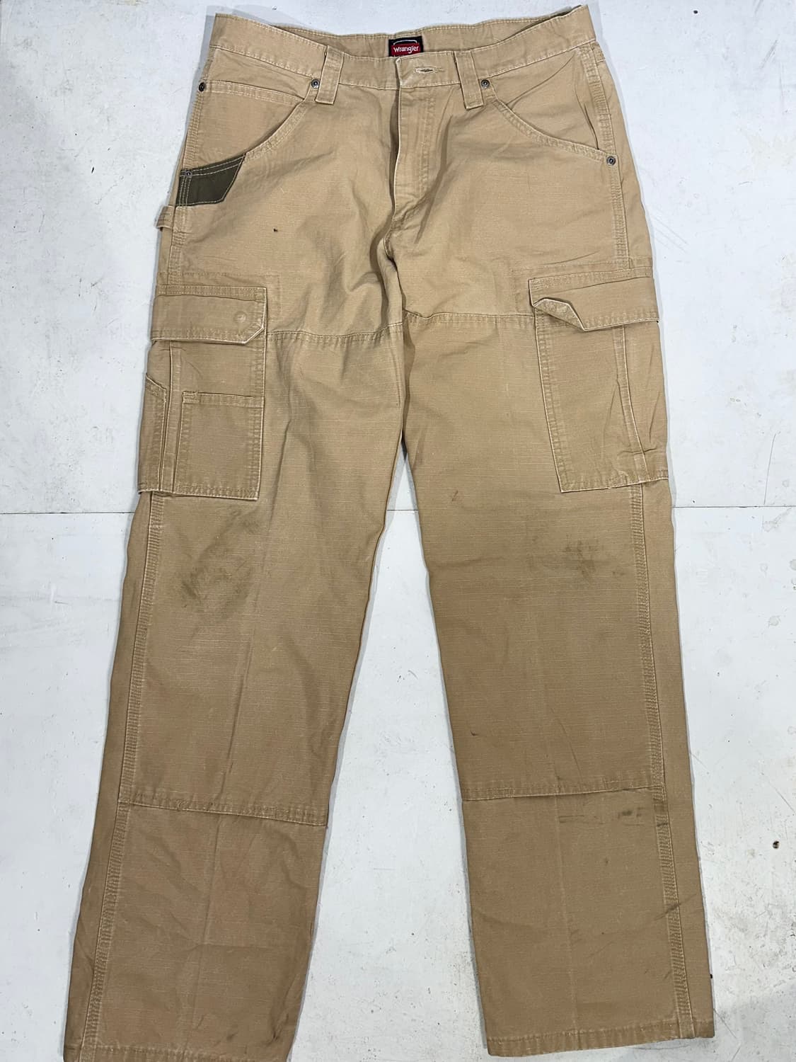 랭글러 베이지 카펜터 립스타 더블니 워크웨어 와이드 카고 팬츠  상품이미지4