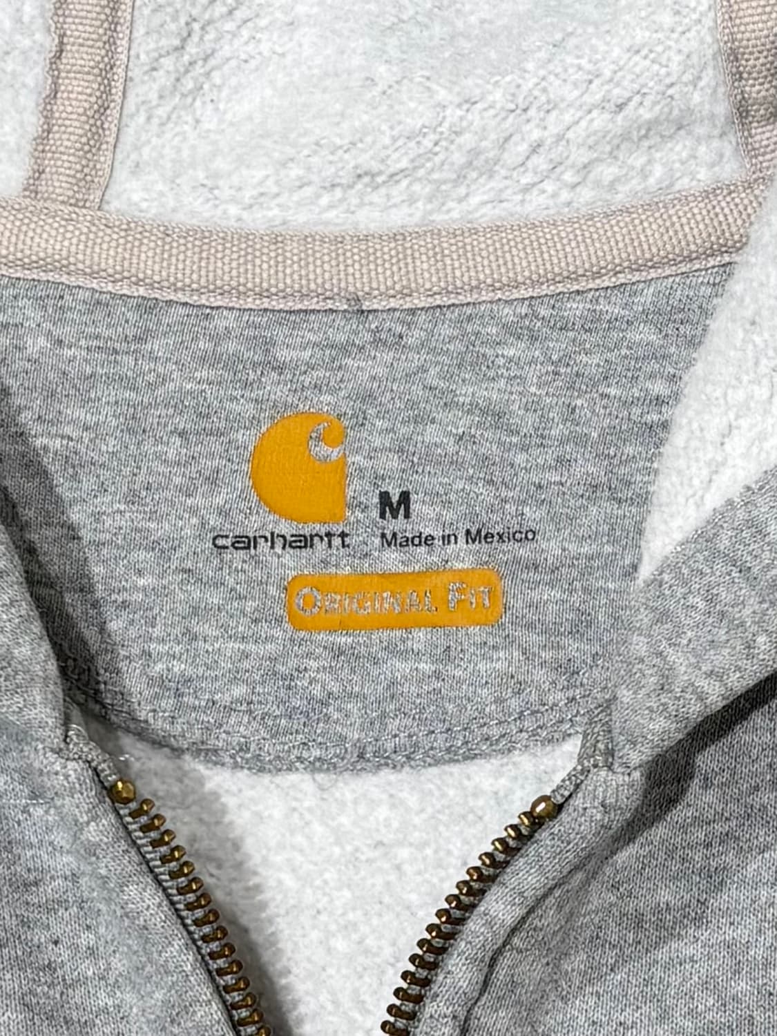 칼하트 그레이 스몰로고 후드집업 상품이미지6