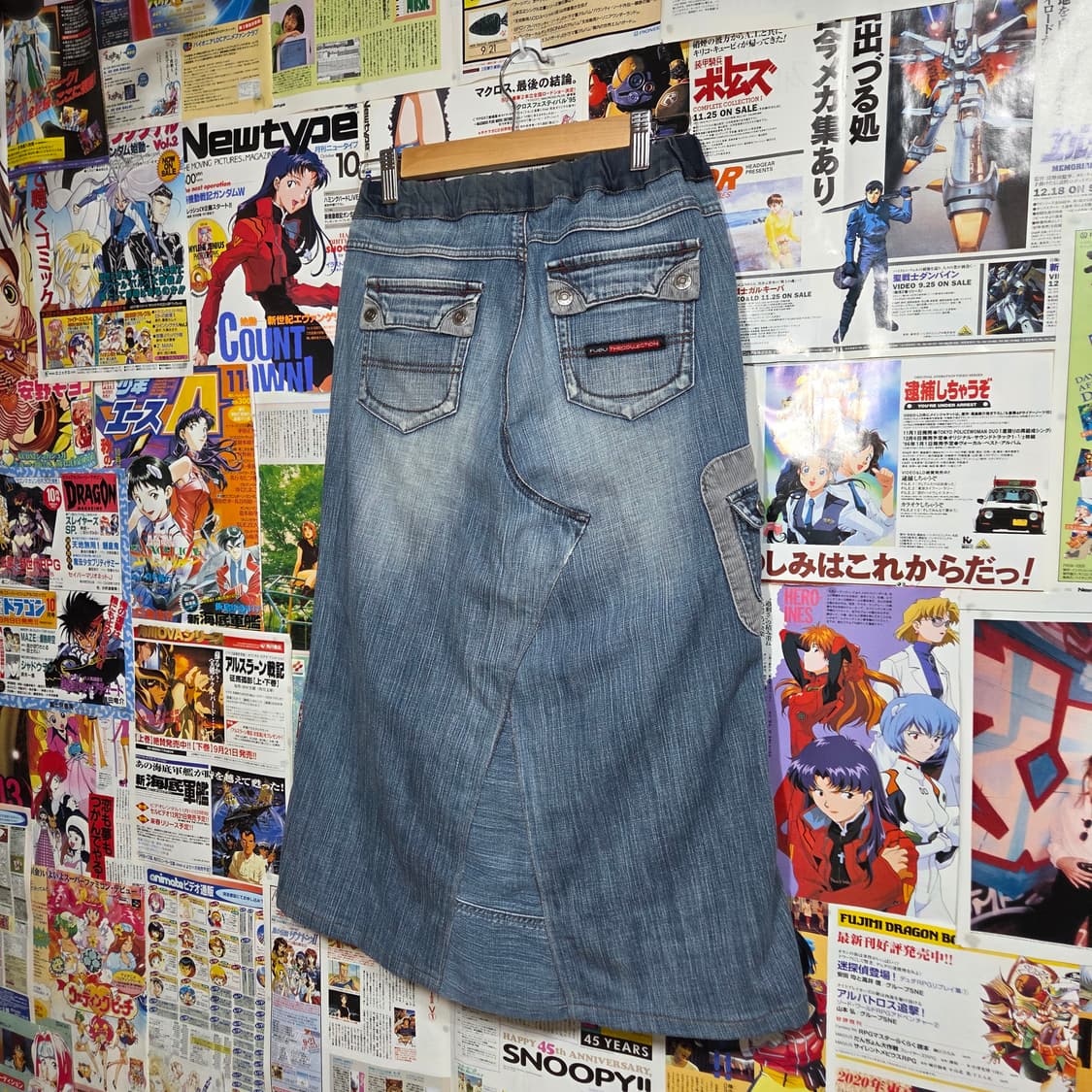 후부 밴딩 코듀로이 패치워크 롱스커트 상품이미지5