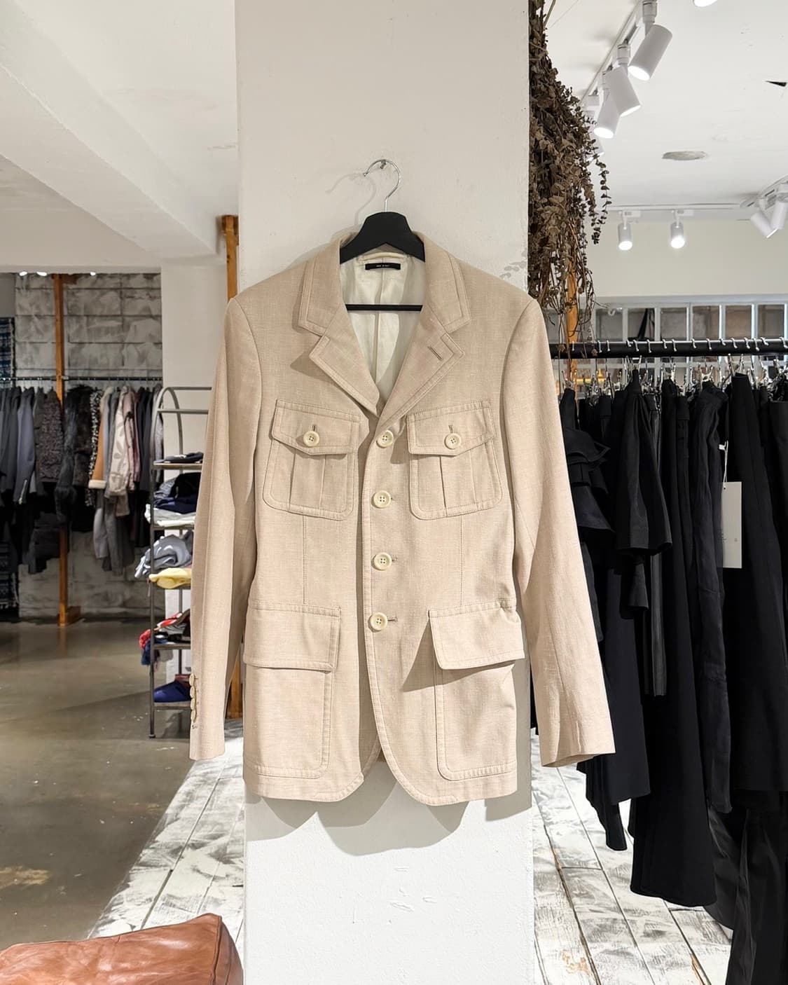 톰포드 베이지 린넨 울 포켓 블레이저 상품이미지1