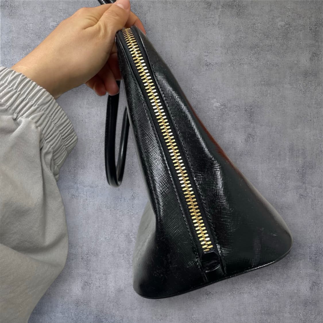 프라다 Prada 블랙 사피아노 럭스 토트백 상품이미지2