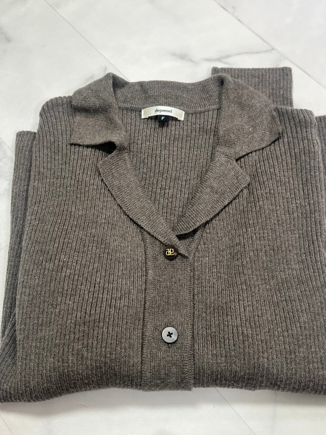 드파운드 open collar 가디건 브라운 상품이미지2