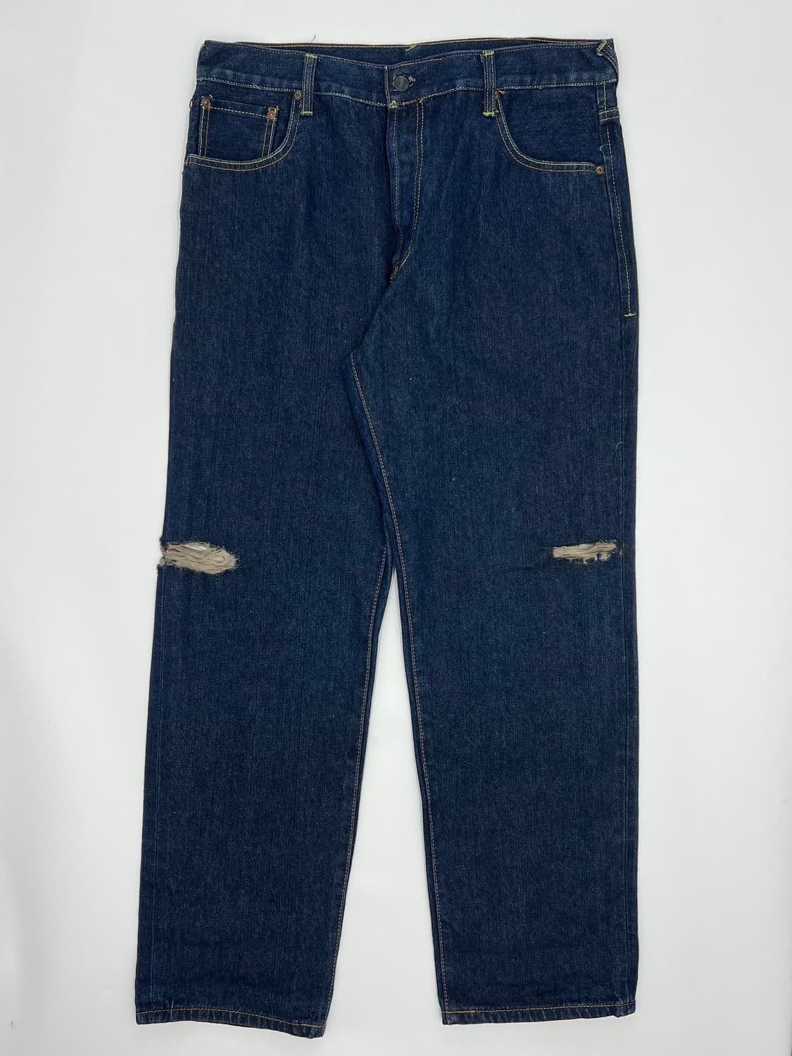 에비수 백 자수 디테일 데님 팬츠 상품이미지4