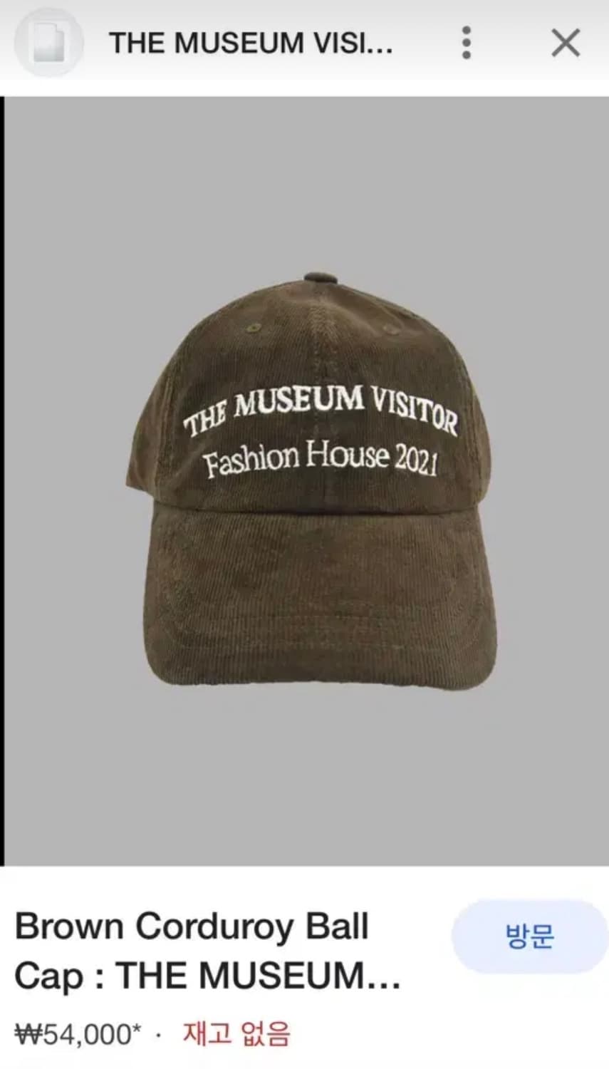 더뮤지엄 비지터 볼캡 2.0 상품이미지1