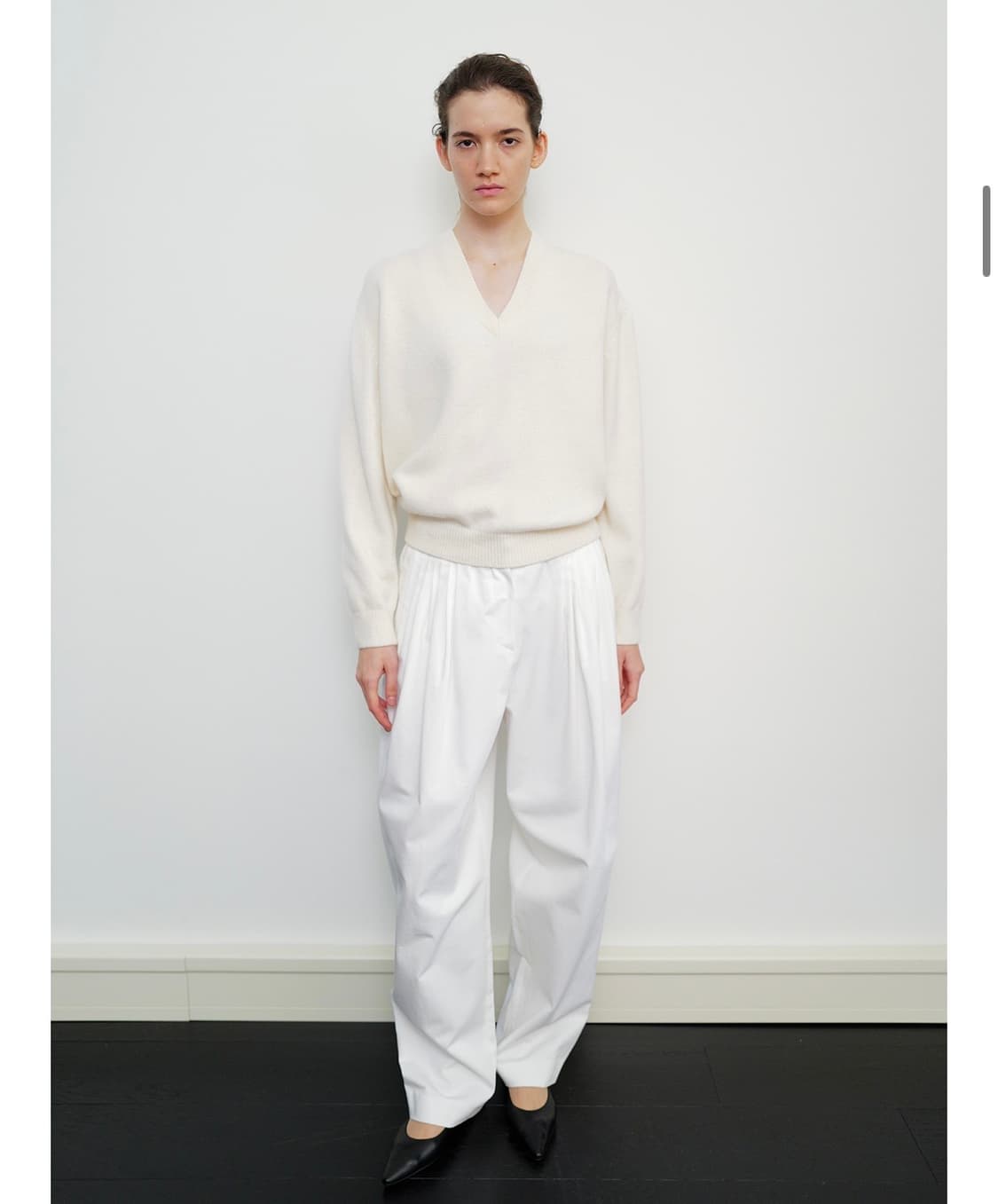 문달 Cotton Volume Tuck Pant 아이보리 S 코튼팬츠 상품이미지5