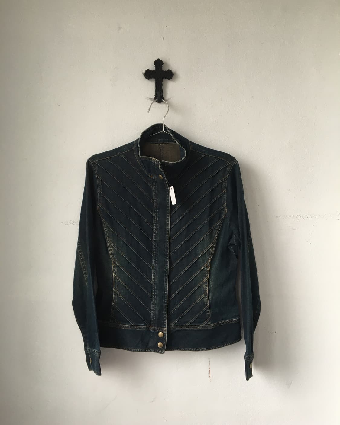 Line detail denim high neck jacket 상품이미지2