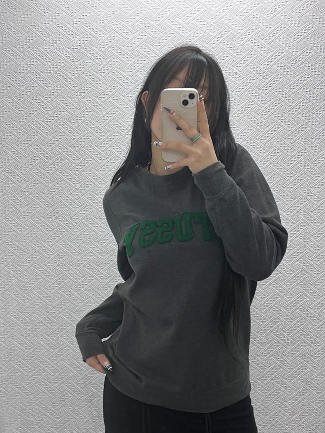 스투시 올드스쿨 빈티지 딥그린 빅로고 약기모 맨투맨 95 C07624 상품이미지2