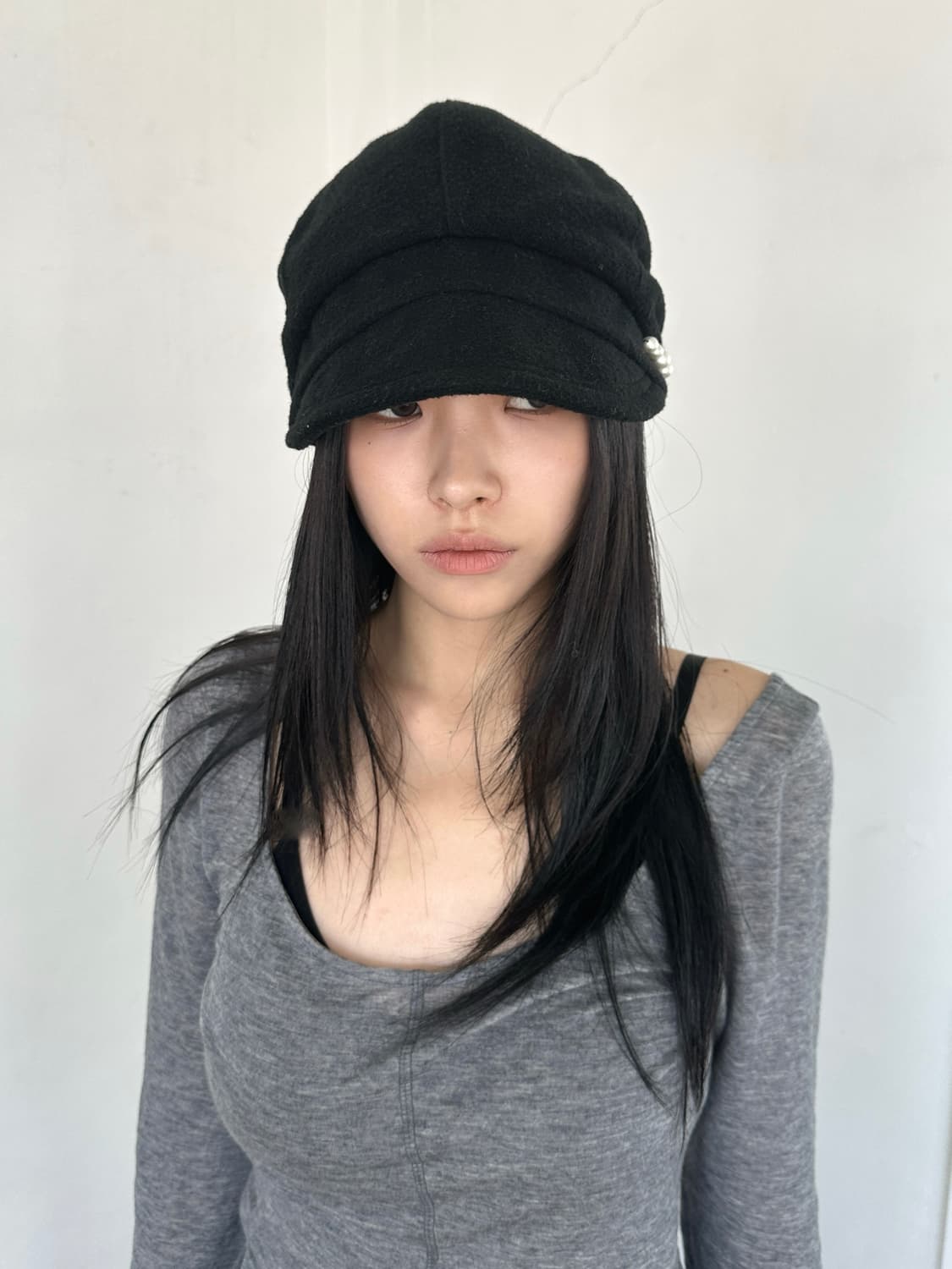 ca4la 펄 플리츠 캡 상품이미지2