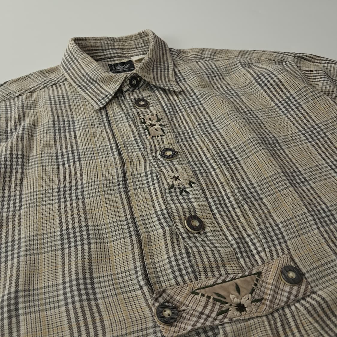 CK359 2XL 우드페커 90s 독일 트라흐텐 알펜 반팔 셔츠 남방 상품이미지4