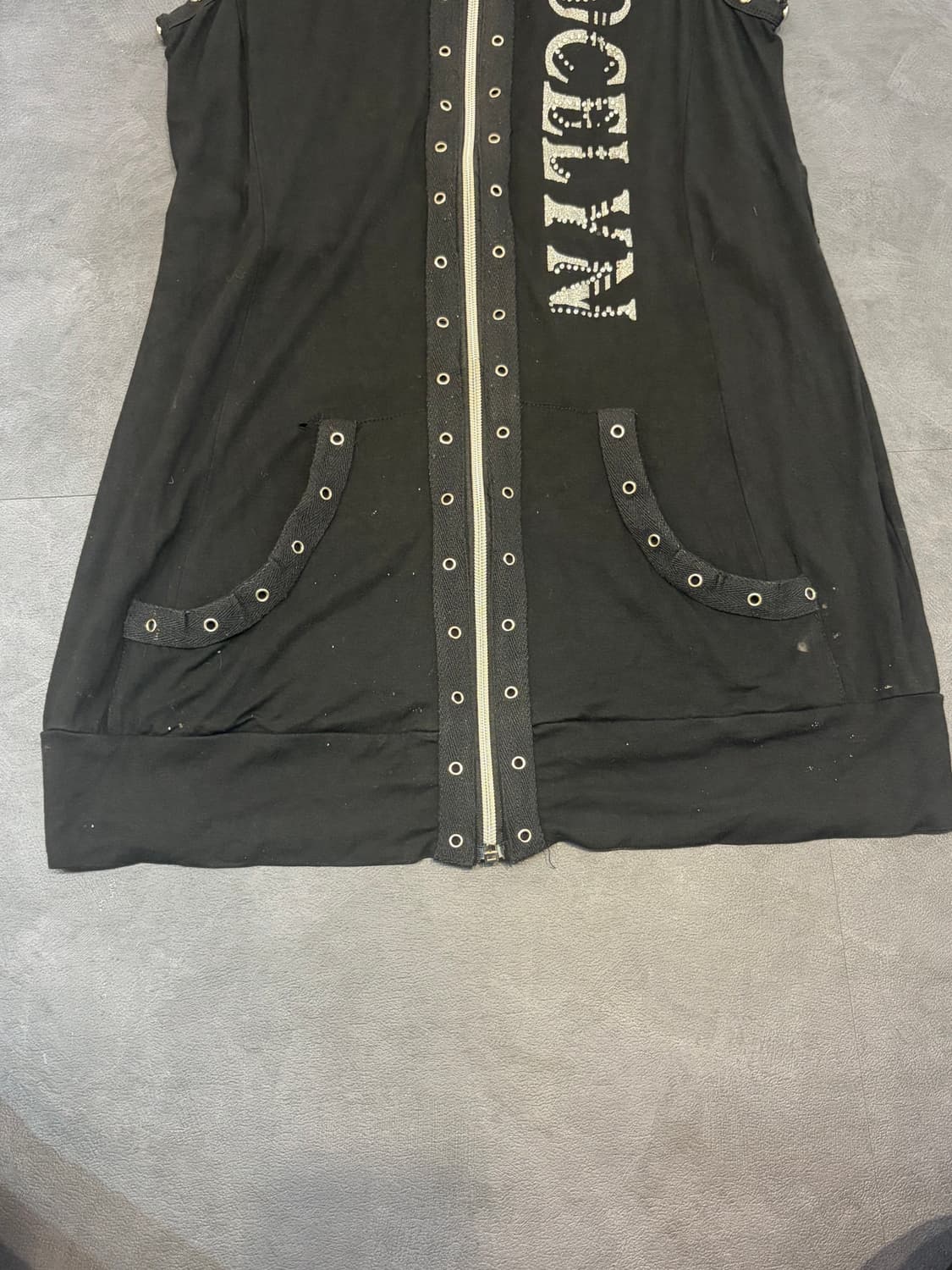 Gothic Rivet Glitter zip up one piece 상품이미지10