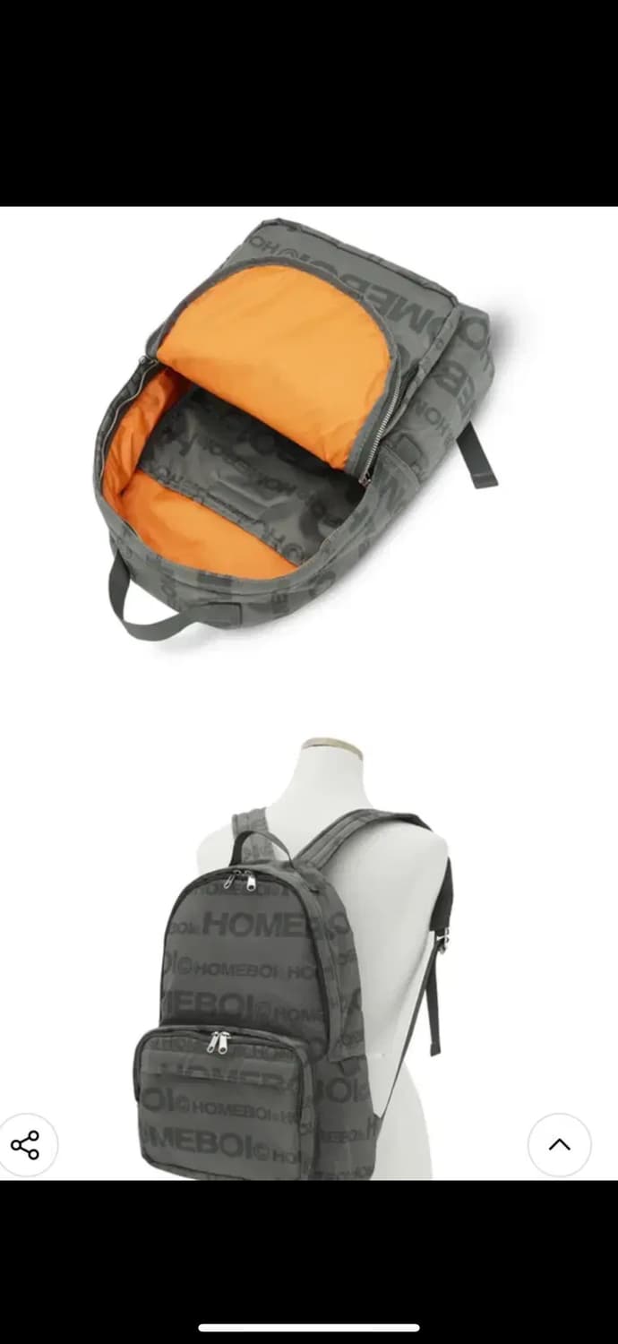 홈보이스포츠클럽 로고 백팩 그레이색상 남녀공용 상품이미지2