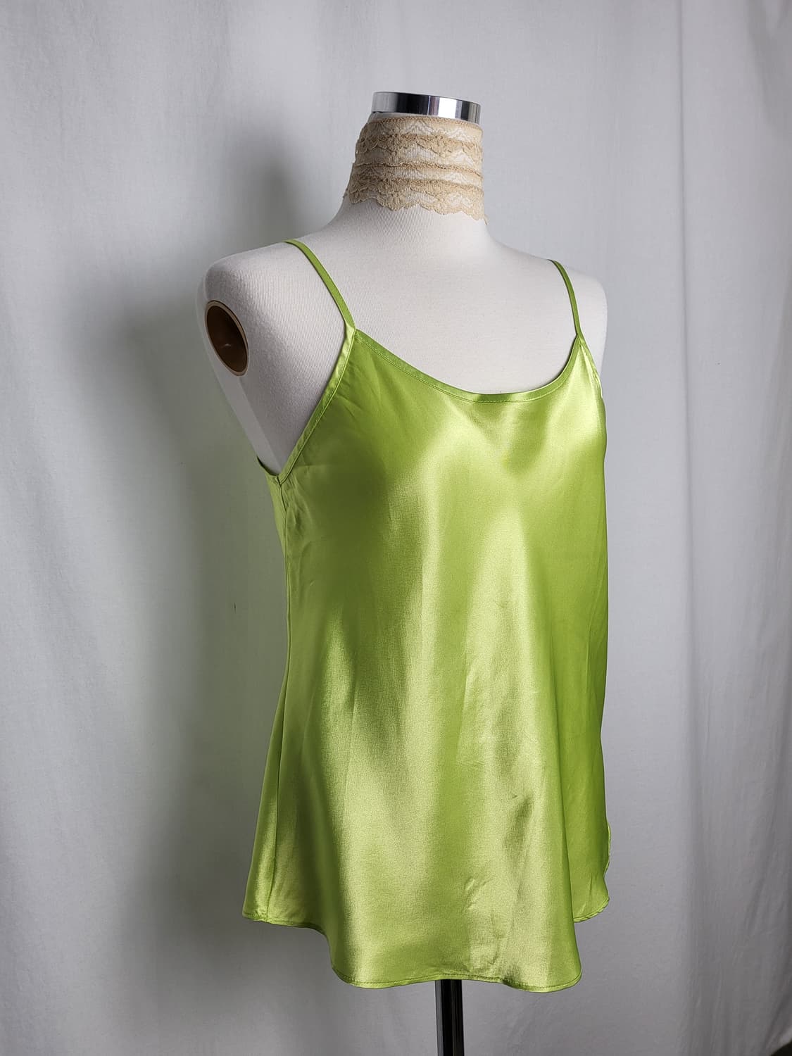 빈티지 애플민트 실크 나시 슬립 이너 상품이미지1