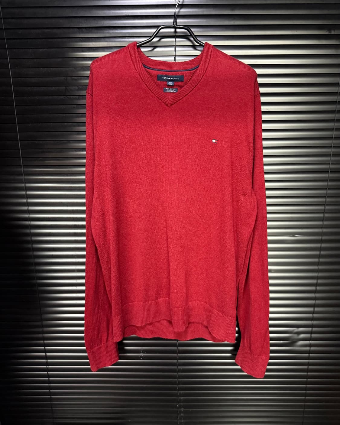 타미 힐피거 버건디 브이넥 니트 스웨터 V넥 피마 코튼 캐시미어 M 95 상품이미지2