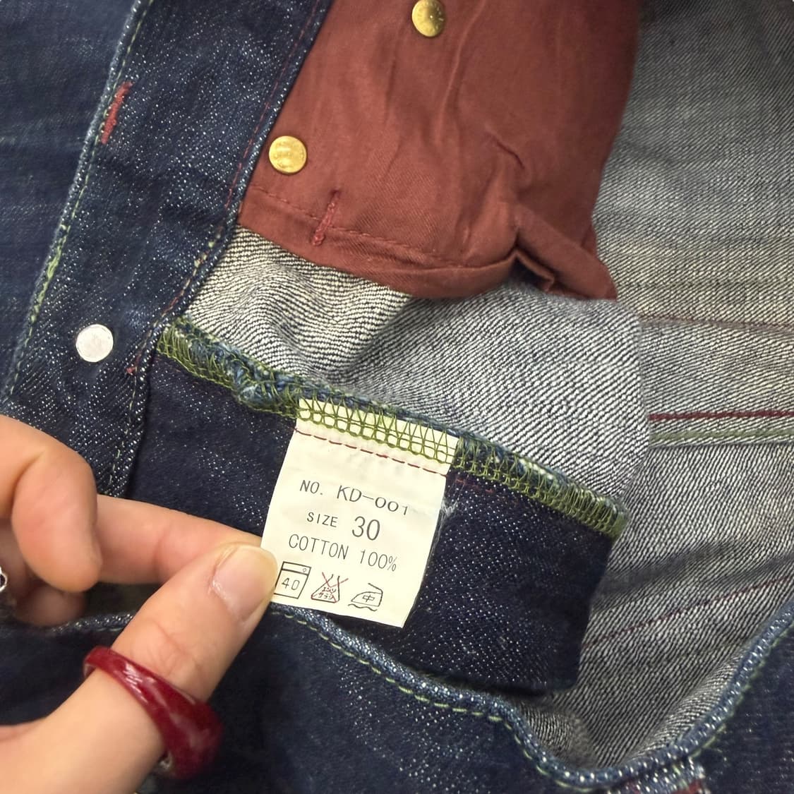 JPN zen 유화 잉어 페인팅 진청 데님팬츠 상품이미지9
