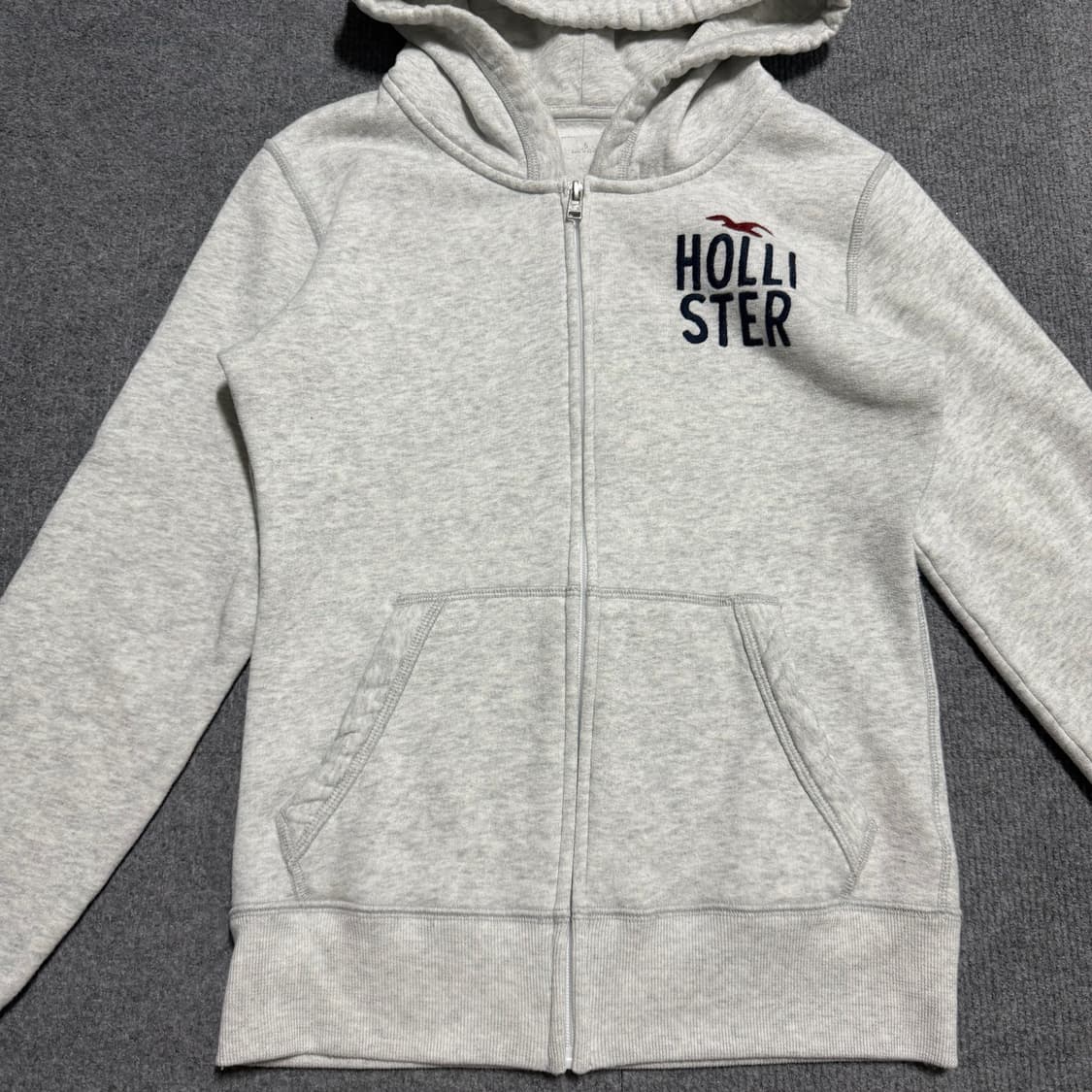 슬림핏 홀리스터 그레이 후드집업 s 상품이미지2