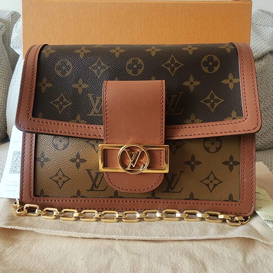 상태최상 루이비통 도핀 MM 모노그램 리버스 캔버스 숄더 크로스백 상품이미지2