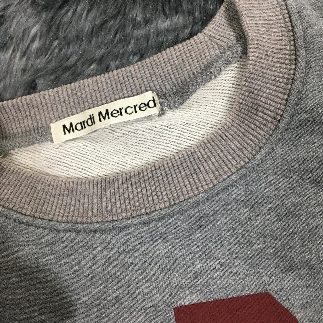 투티/0402 mardi mercredi 맨투맨 프린팅 로고 배색 상품이미지3