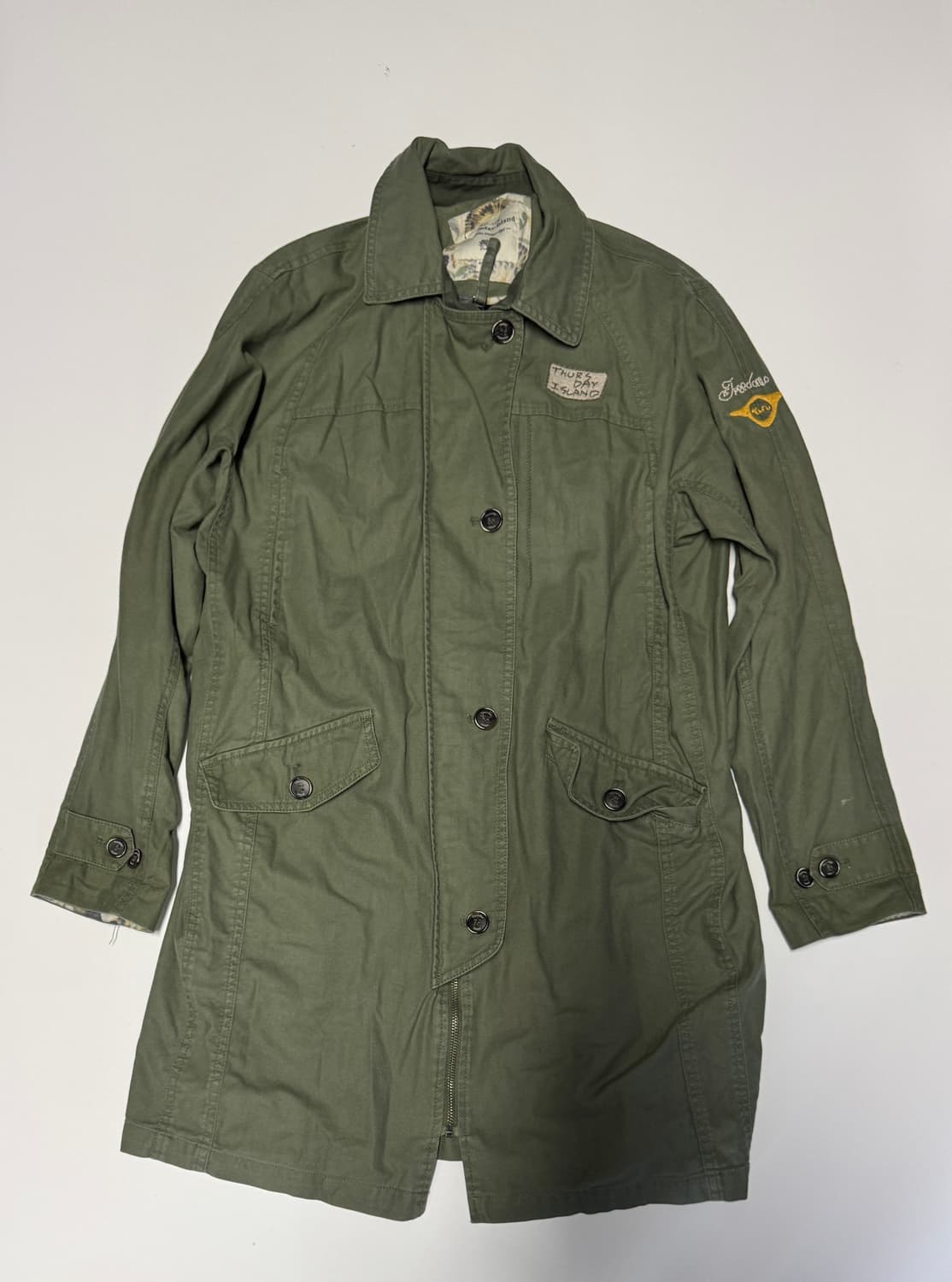 여성 써스데이아일랜드 필드 야상 롱 자켓 상품이미지1