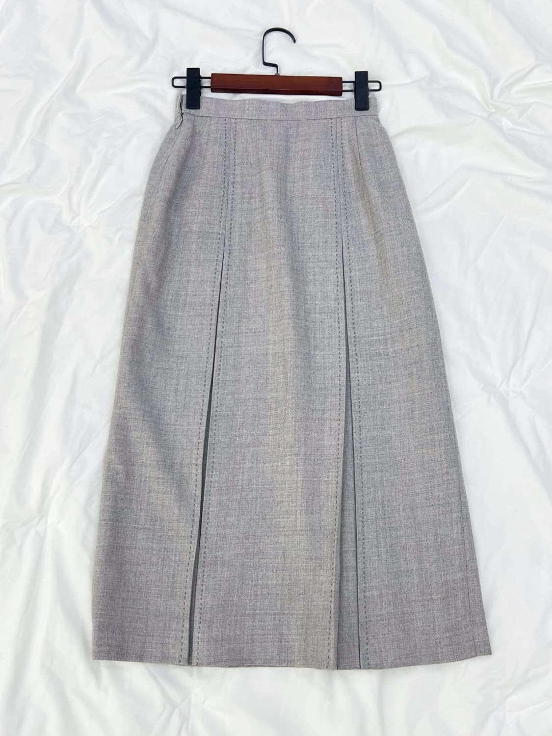 courreges / 꾸레쥬 그레이 스티치 울 롱 스커트 상품이미지4