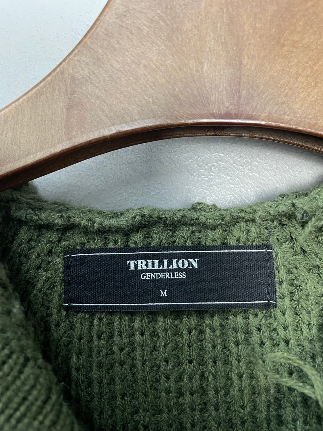 트릴리온 워셔블 헤어리 브러쉬 카키 트랙 후드 니트 집업 H2277 상품이미지5