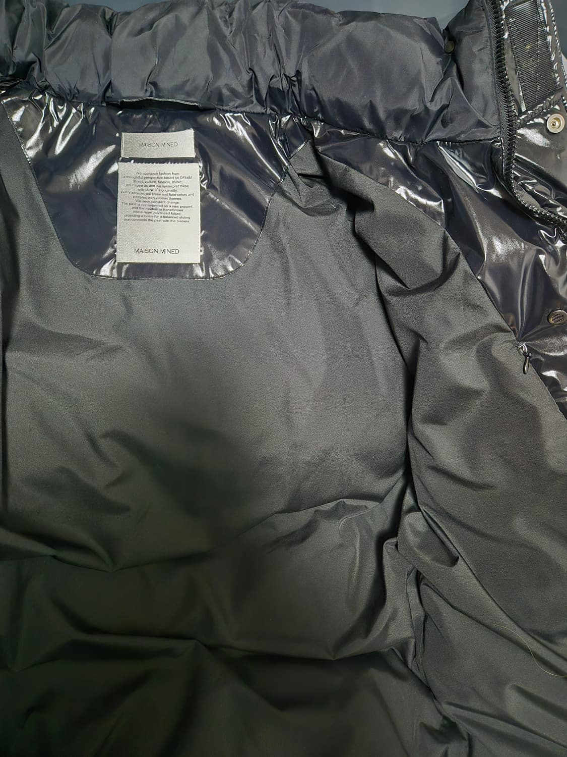 메종미네드 광택 벨티드 구스다운 패딩 Black 상품이미지6