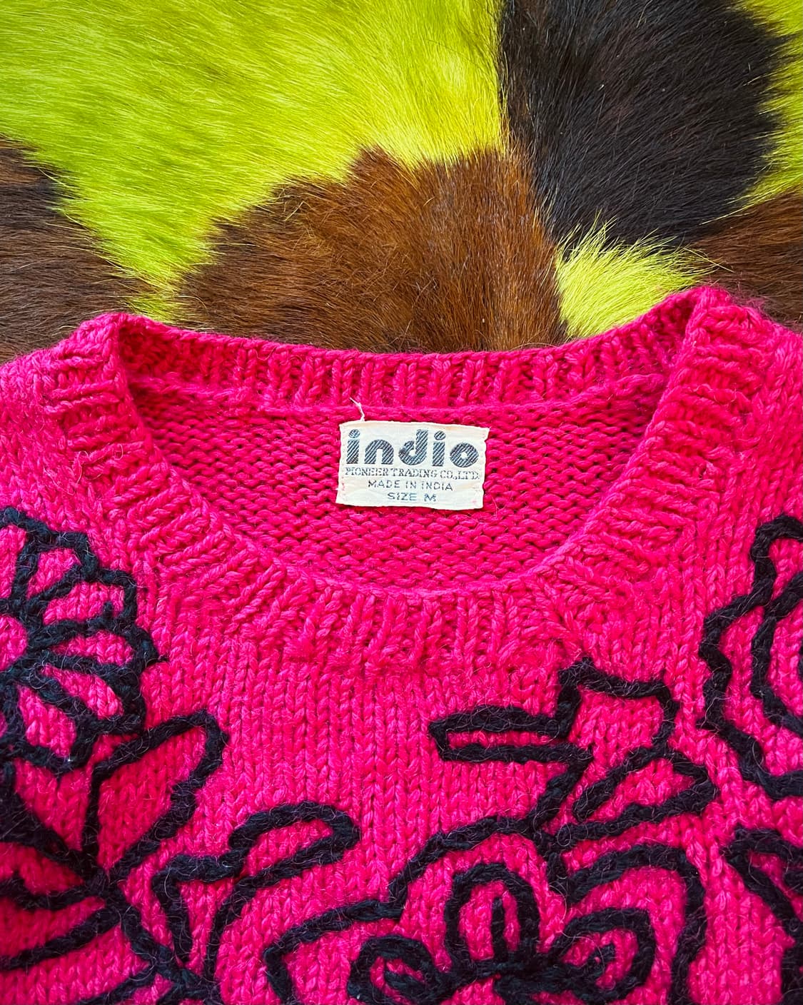 Indian 3D Floral Embroidery Knit Sweater 상품이미지5