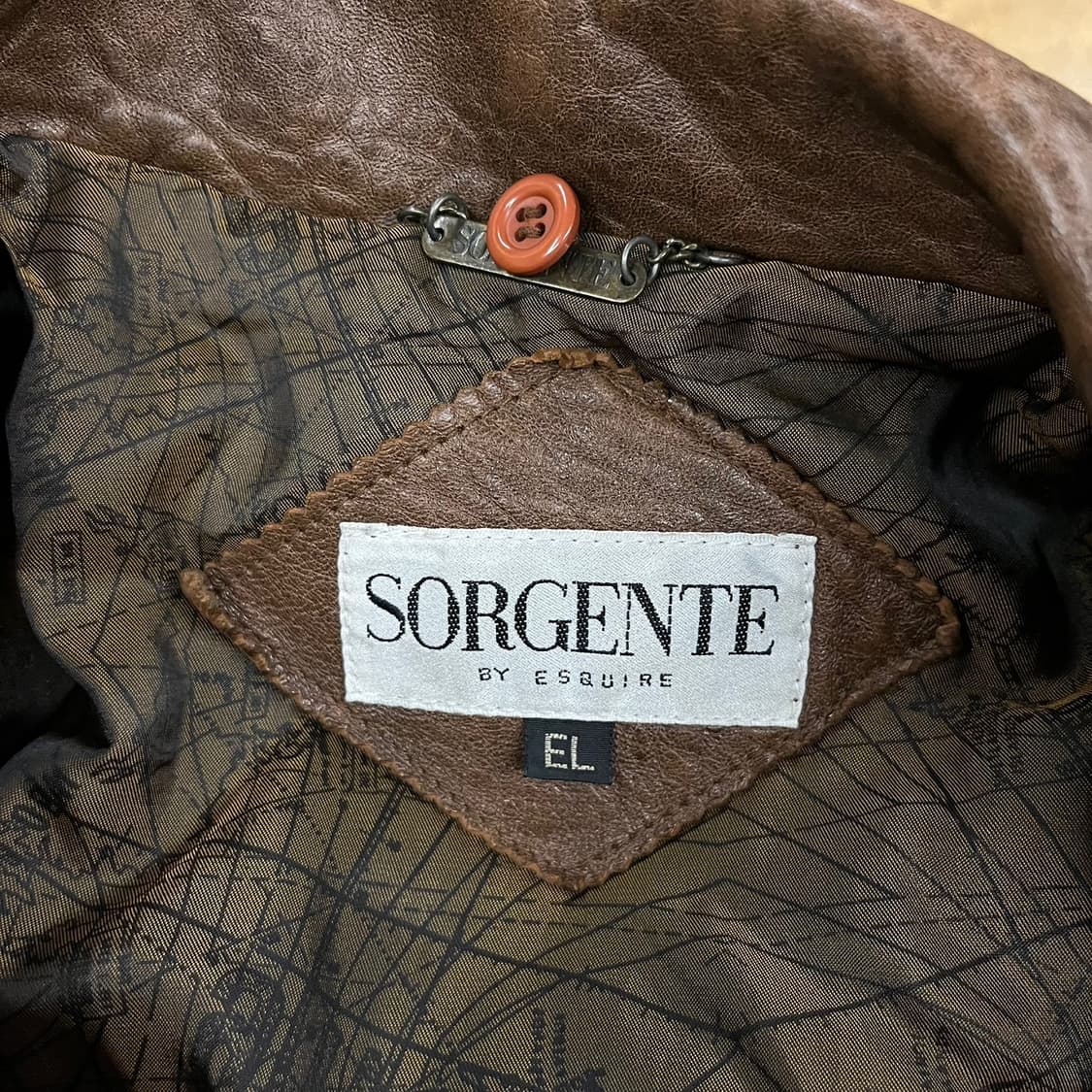 [정품] SORGENTE 갈색 가죽 봄버 자켓 b19 상품이미지5