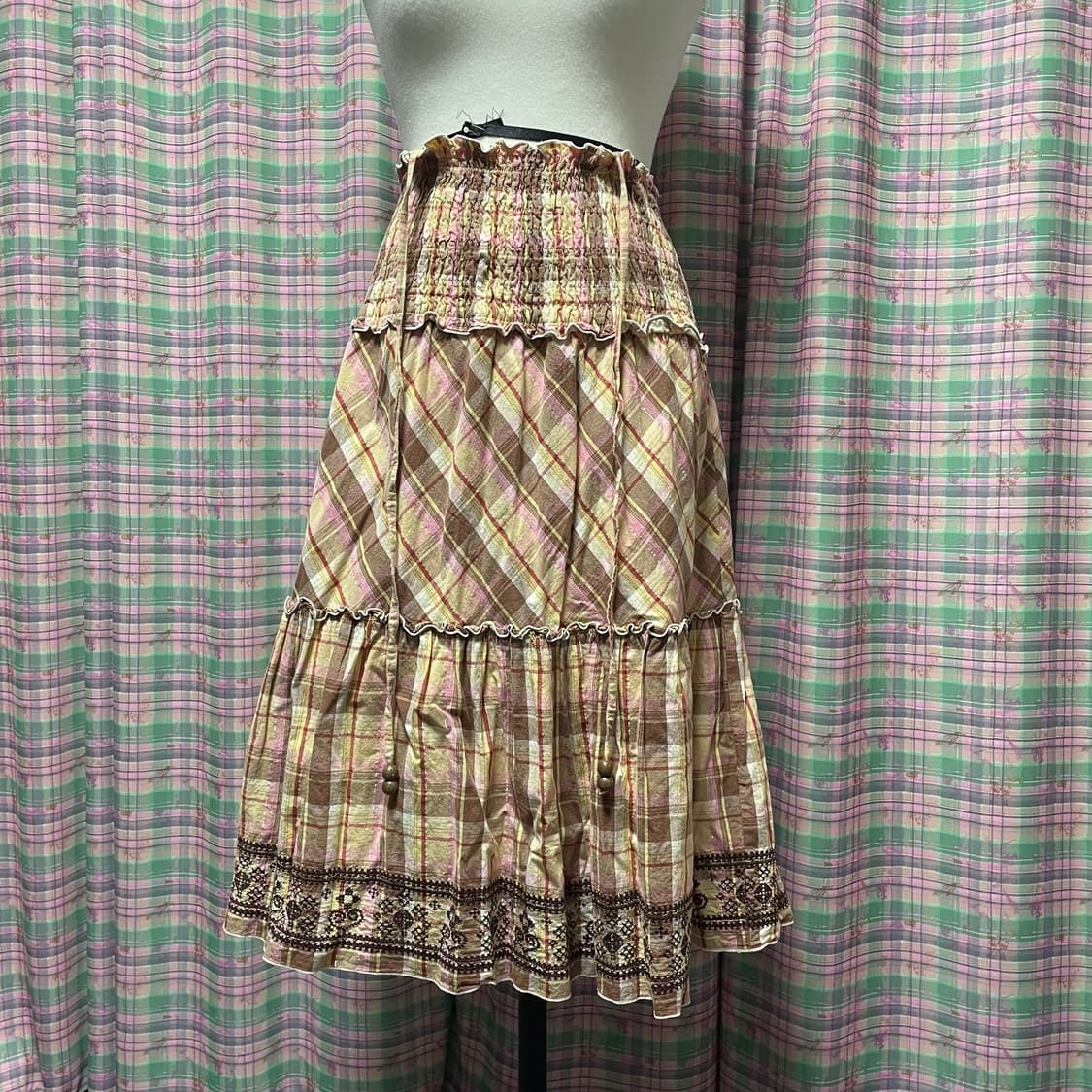 체크 원피스 스커트 상품이미지2