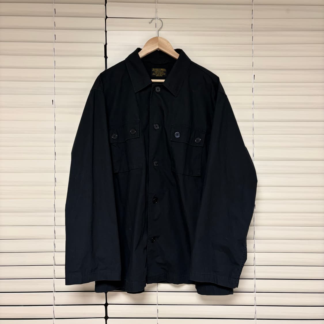 와코마리아 Wacko Maria 아미 셔츠 립스탑 코튼 자켓 블랙 L  상품이미지2