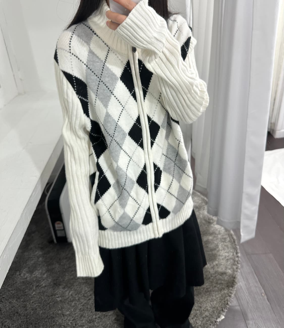 takaq argyle knit zipup 상품이미지4