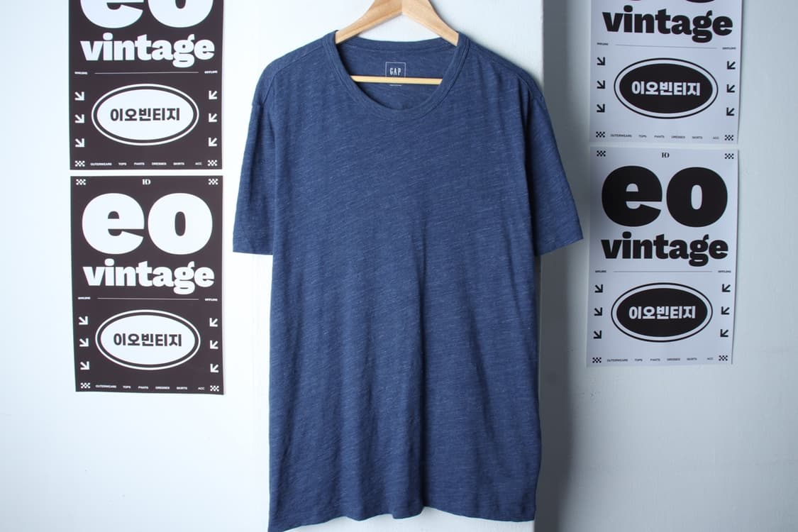 (XL-2XL) 갭 반팔 티셔츠 빅사이즈 무지 블루-H3H33679 상품이미지2