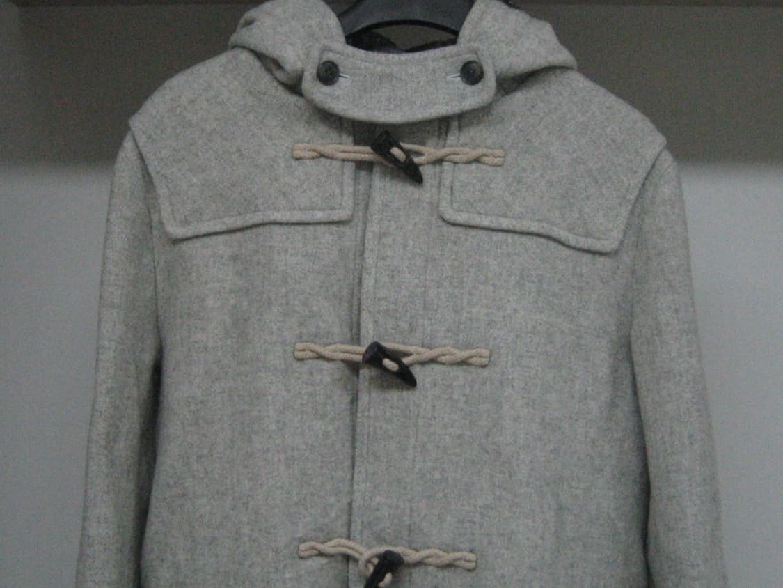 빈티지 후드 더플 코트 라이트 그레이 상품이미지2